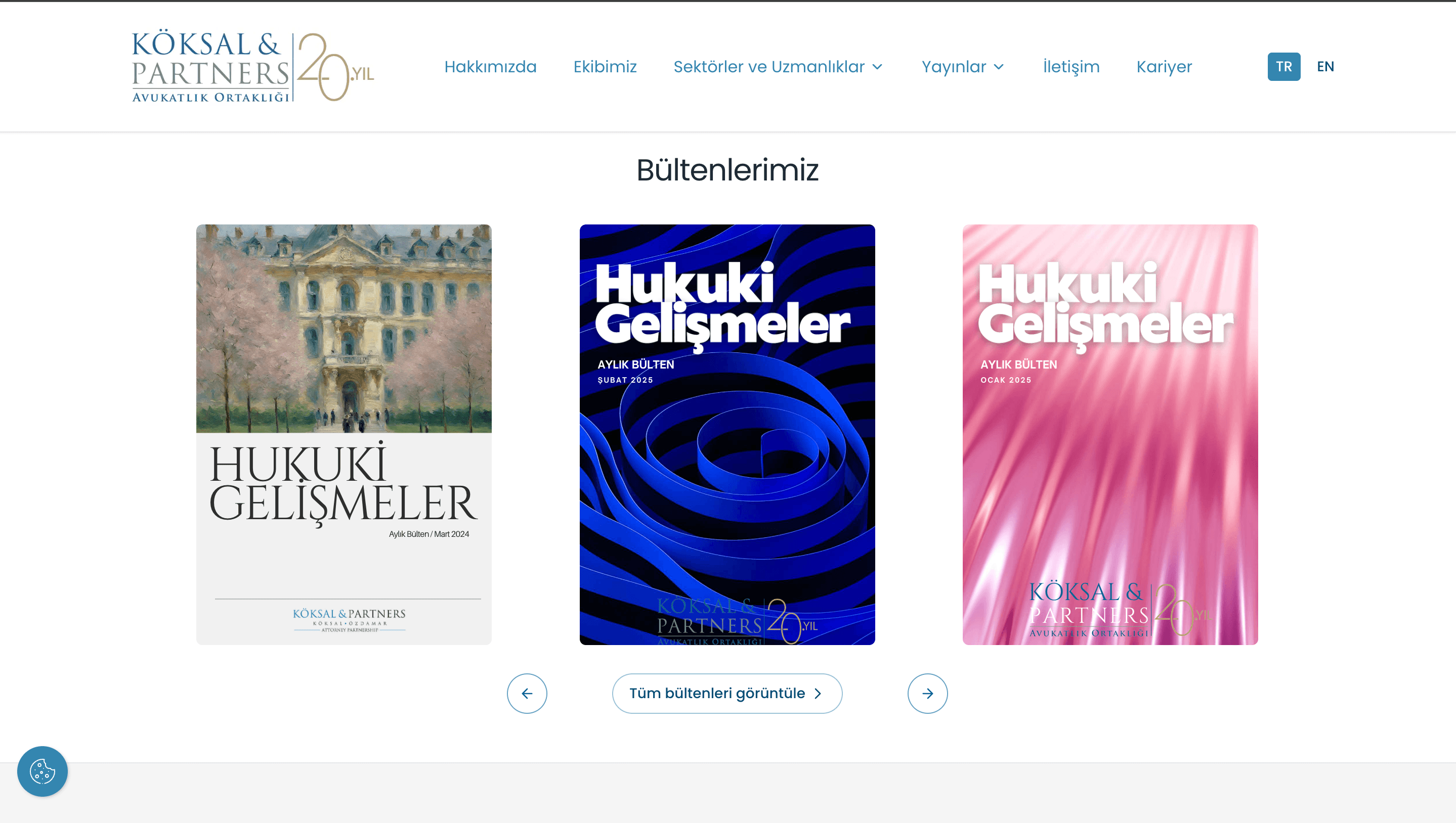 Koksal and Partners law firm website shown on desktop